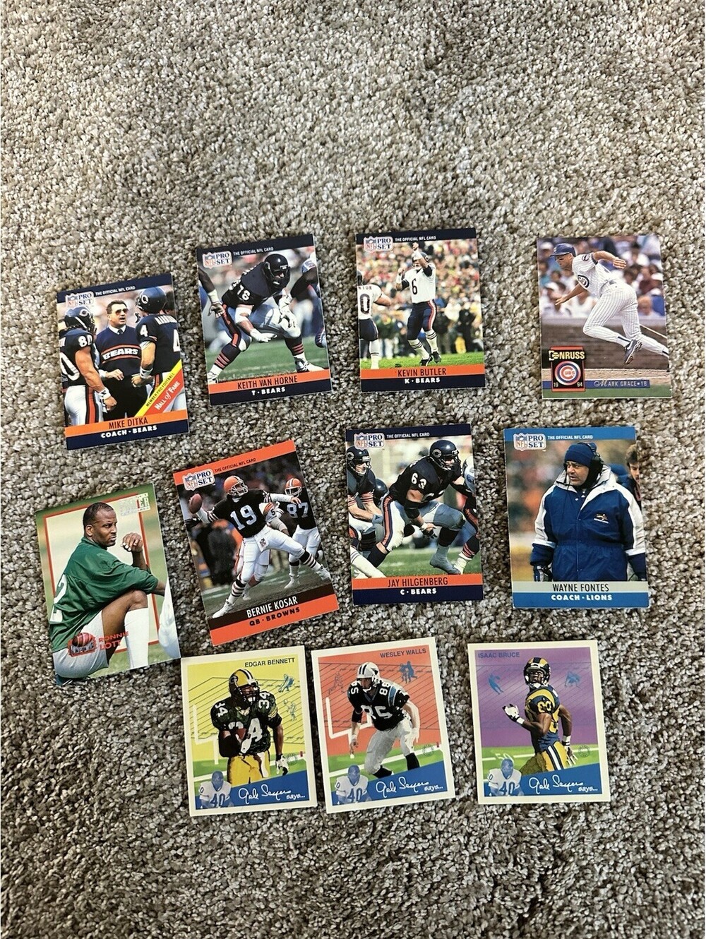 Lot of Vintage Pro Set Early NFL Football Cards LOT SET OF 11